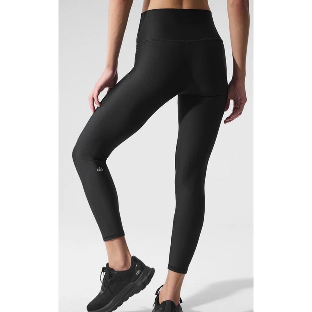 NEW ALO Women’s 7/8 High-waist Airlift Legging Sz MED Black With Keyhole Pocket - Picture 2 of 9